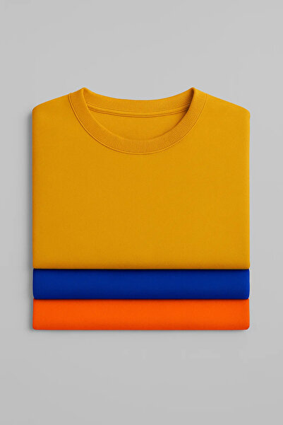 COMBİNE MİCHAİL Men's Casual Basic Crew Neck 3-Piece Sweater