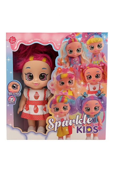 BaoBao Păpușă Sparkle Kids cu ochi SD mari și funcție muzicală, model colorat...