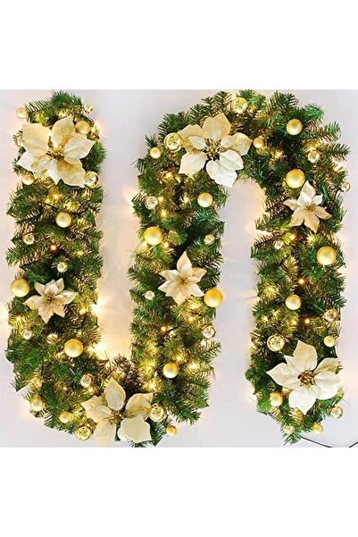 Generic Christmas Artificial Pine Garland with Light,8.8 ft Greenery Twist Wreath Artificial Pine Garland w/