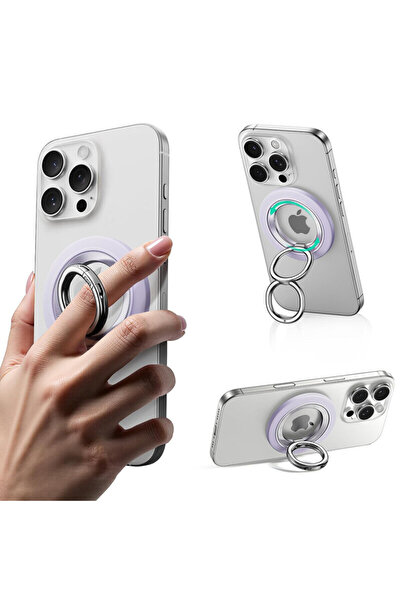 ESR Flexible phone holder, 360° magnetic ring HaloLock, lilac