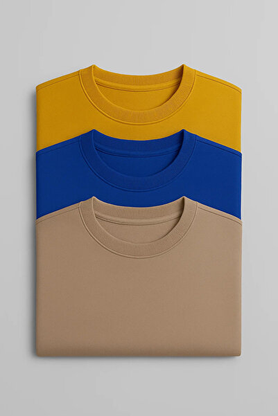 COMBİNE MİCHAİL Men's Casual Basic Crew Neck 3-Piece Sweater