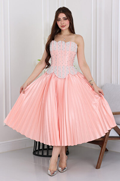 modern designer فستان سهرة ميدي مطرز