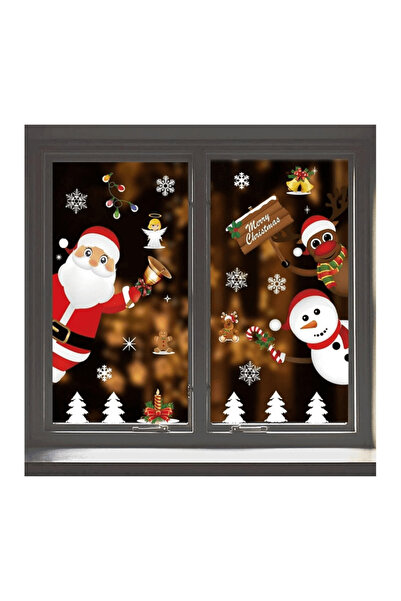 OferteTop Set of Reusable Christmas Stickers, For Windows, Doors, Mirrors, Etc. (90 Pieces)