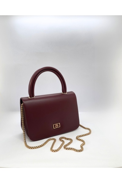 Rubel Bags Burgundy Women's Small Size Magnetic Closure Stylish Chain Strap W...