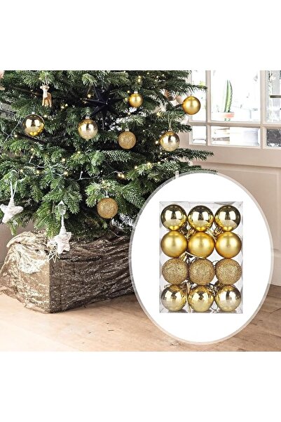 Generic Set of 12 Christmas Tree Ornaments Home Decorative Crafts (Gold)