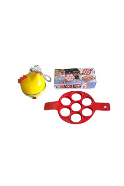 Generic جهاز لسلق البيض مع جزء غير لاصق وقابل للقلب مع 7 فتحات لصنع البان كيك