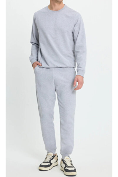 ALCİNOUS Unprinted Circular Neck Sweatshirt & Trackpants Set