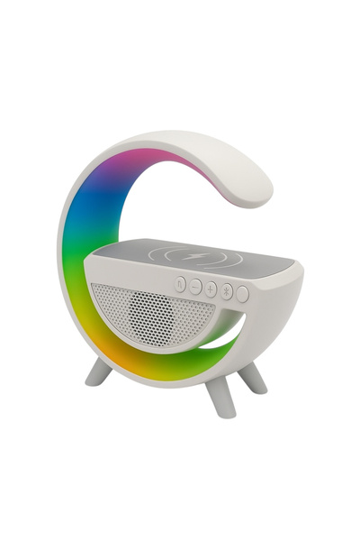 OEM G500 RGB LED speaker with 15W wireless charging and modern design