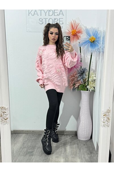 KATYDEA STORE Sweater with pearls and 3D flowers ELLA