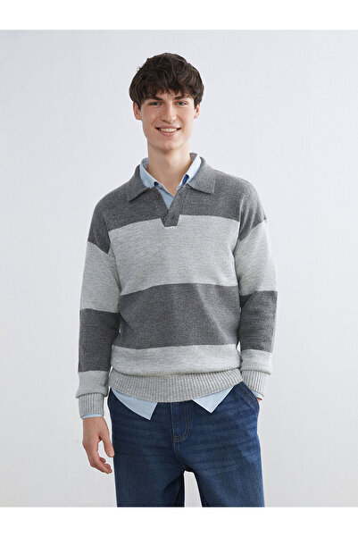 LC Waikiki سترة تريكو للرجال من Peak New Season Polo Neck ألوان متباينة