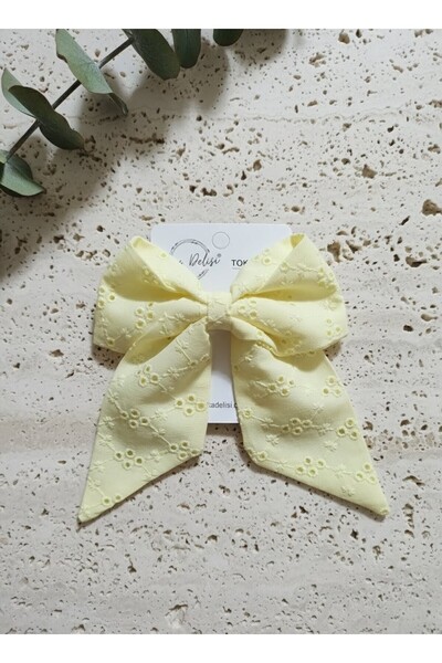 Toka Delisi Fisto Handmade Yellow Automatic Bow Buckle Special Design, Henna Wedding Women's Buckle