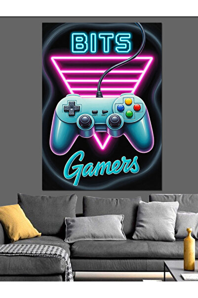 KanvasSepeti Neon Game Pictură în ulei de înaltă calitate texturat Canvas Can...