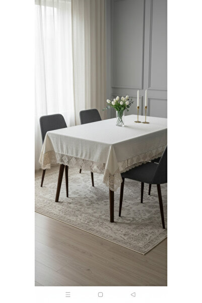 PAZARSEN Authentic Tablecloth Wide Lace Monika Fabric Cotton Tablecloth