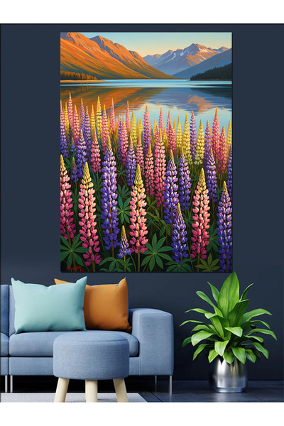 KanvasSepeti Ljubičasti cvet Visokokvalitetna uljana slika Teksturirano Platn...