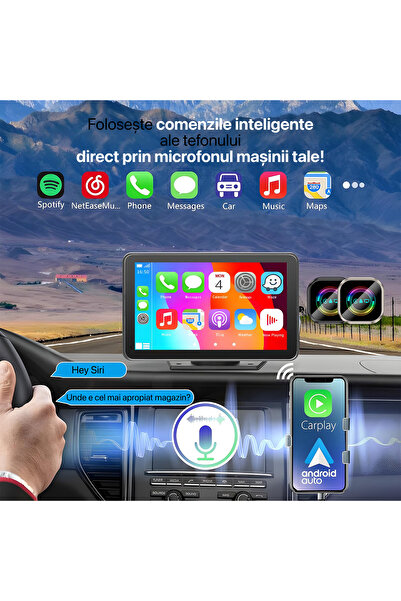 Niru Adaptor Auto Wireless 3-in-1 AirDrive Q iOS – CarPlay, Android Auto fara fir + Netflix/YouTube