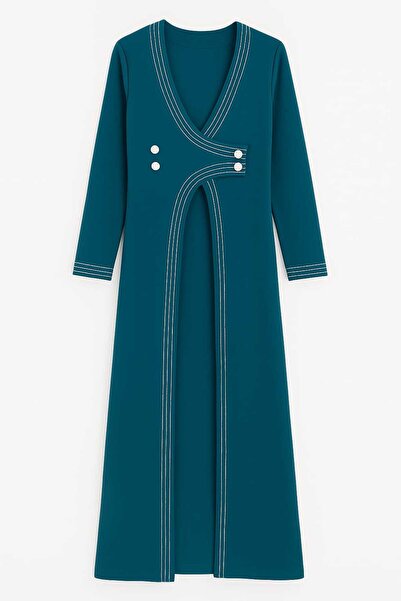 OUTLETSTORE BÜYÜK BEDEN ELBİSE PARDESÜ - ÖNÜ ABAYA MODELLİ