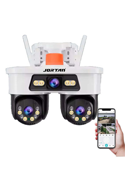 Jortan Camera de Supraveghere JORTAN, WiFi, Tripla, 9MP, PTZ 355°, 3 Lentile,...