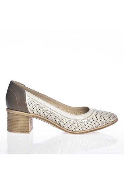 Catinca Shoes Women's leather shoes – Beige with Gray – T 2 BG