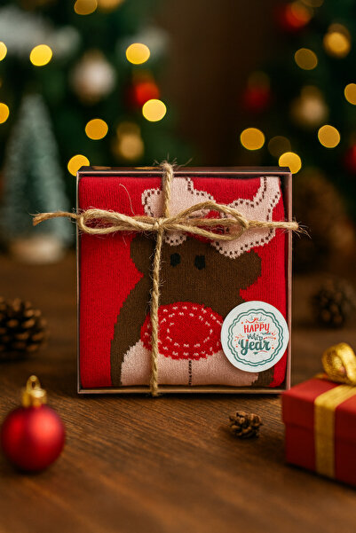 MEKİK BUTİK Boxed Christmas Gift - Unisex Christmas Socks - Boxed Gift Socks