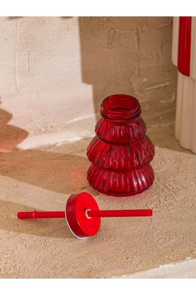 LC Waikiki Glass with Tree Figure and Straw 200 ml