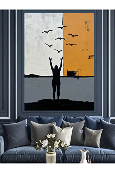 KanvasSepeti Libertatea în ascensiune Pictură în ulei de înaltă calitate text...