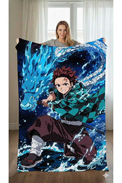 Piloji Demon Slayer Tanjiro Digital Printing Thin Fleece Blanket 150X200 Cm, Digital Printing Tv Blanket