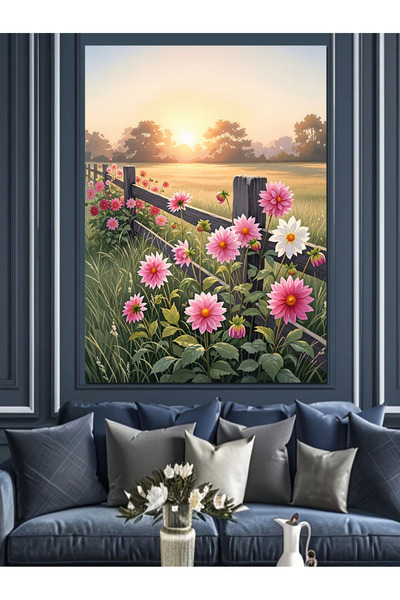 KanvasSepeti Trandafiri roz, pictură în ulei de înaltă calitate, texturat Pân...