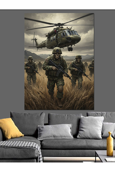 KanvasSepeti Μαχητικοί Στρατιώτες Υψηλής ποιότητας ελαιογραφία Με υφή Καμβάς ...