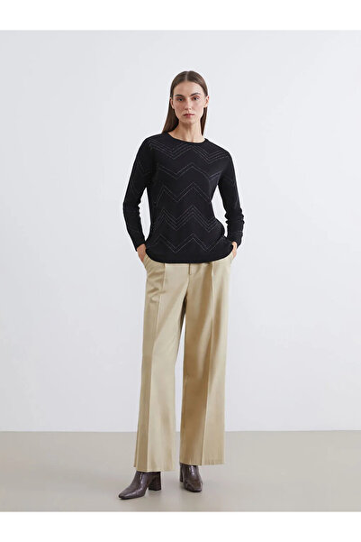 LC Waikiki Crew Neck Patterned Women's Knitwear Sweater