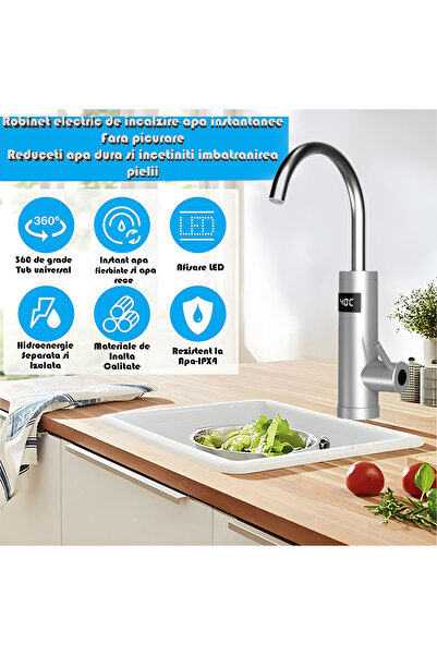 MODVIA Instant Hot Water Faucet, Instant Heating, Hot and Cold Water with LED Digital Display