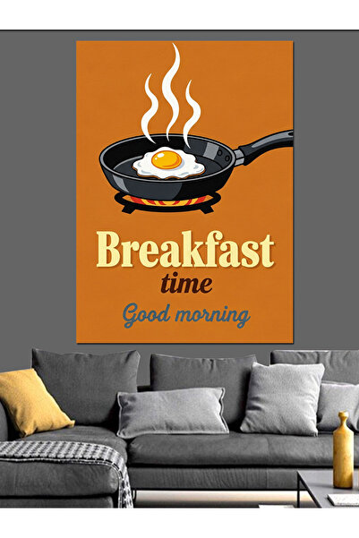 KanvasSepeti Mic dejun cu ouă Pictură în ulei de înaltă calitate texturat Can...