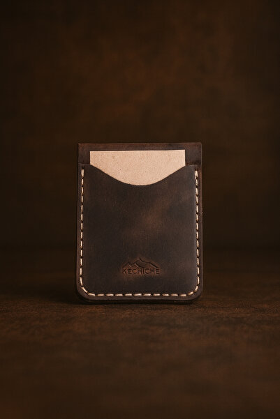 Colermi Genuine Leather Handmade Vintage Card Holder – Small Size Minimalist Wallet – 6 Card Capacity Card Holder