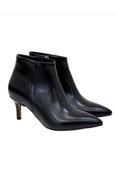 FGZY Shoes SİYAH İNCE TOPUKLU ŞIK KISA BOT