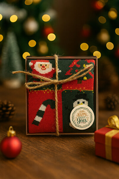 MEKİK BUTİK Коледен подарък в кутия - унисекс коледен чорап - подарък в кутия