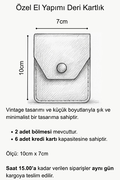 Colermi Genuine Leather Handmade Vintage Card Holder – Small Size Minimalist Wallet – 6 Card Capacity Card Holder