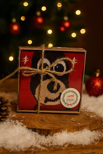 MEKİK BUTİK Χριστουγεννιάτικο δώρο σε κουτί - unisex χριστουγεννιάτικες κάλτσες - δώρο κάλτσες σε κουτί