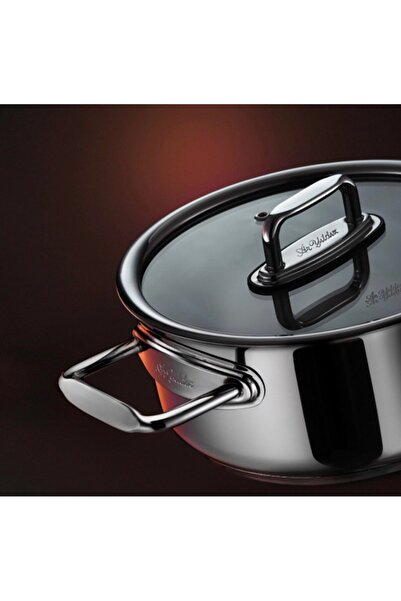 Aryıldız 8-Piece Induction Stainless Steel Cookware Set with Glass Lid 20- 22- 24 cm Deep 24 Shallow Pot