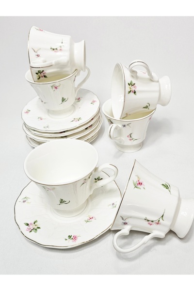 Casalina Set of 12 pieces/ 6 plates/6 cups, ceramic SweetFlower model