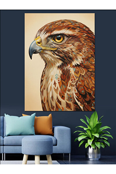KanvasSepeti Şahin Kuş Avcı Pictură în ulei de înaltă calitate texturat Canva...