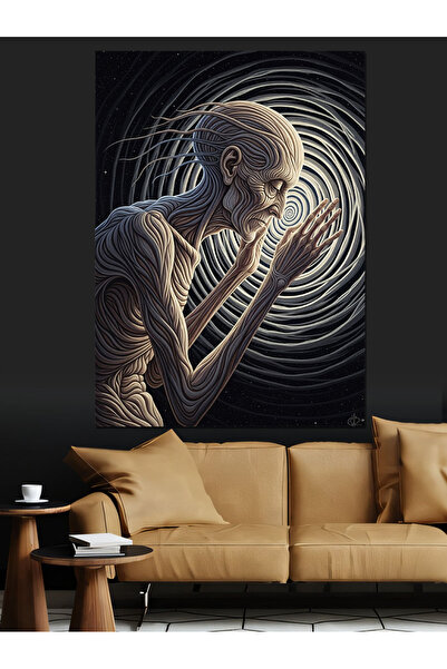 KanvasSepeti Omul și viața Pictură în ulei de înaltă calitate d texturat Pânz...