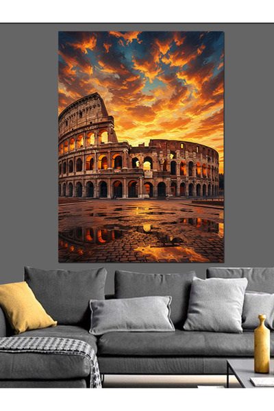 Tablo Mega Kolezyum İtalya Sanat Eseri Dekoratif Kanvas - Mdf Ahşap Tablo