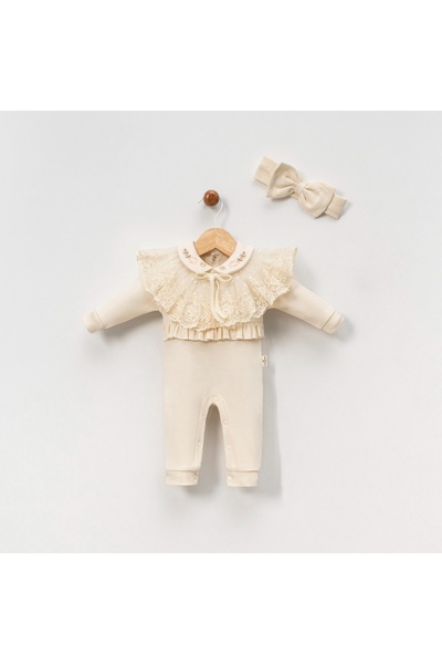 Ozz Baby Newborn Baby Girl 3-6-9 Months Mobile Lace Jumpsuit, Simple or Fancy