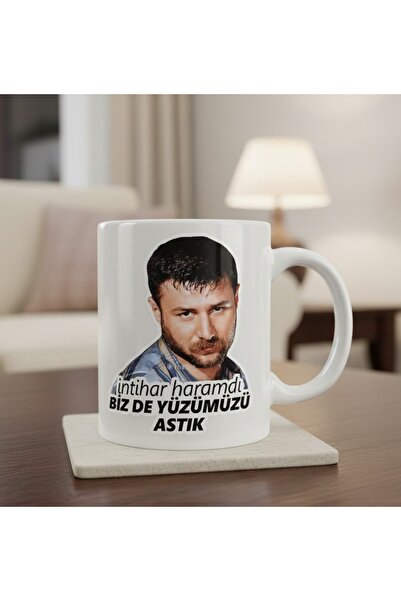 sartre art Azer Bülbül Azer Baba İntihar Haramdı Tasarımlı Porselen Kupa Bardak