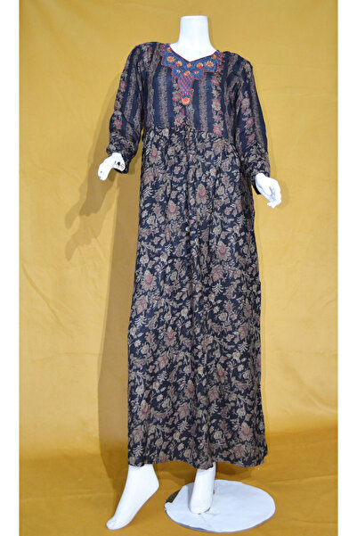 Zainah Elegant Adjustable Waist Jallabiya / Kaftan Maxi Dress | Embroidered V...