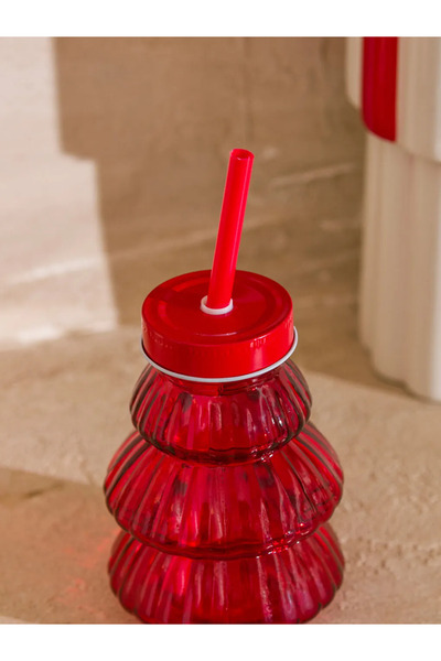 LC Waikiki Glass with Tree Figure and Straw 200 ml