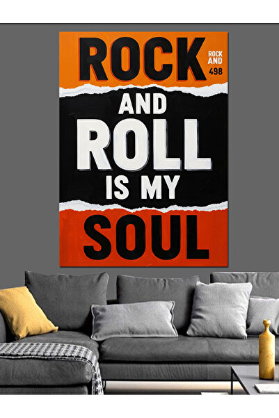 KanvasSepeti Rock N Roll Pictură în ulei de înaltă calitate texturat Canvas C...