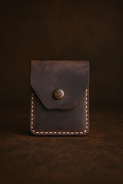 Colermi Genuine Leather Handmade Vintage Card Holder – Small Size Minimalist Wallet – 6 Card Capacity Card Holder