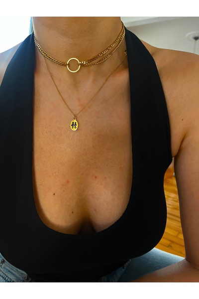 Hoop jewelery çelik choker kolye