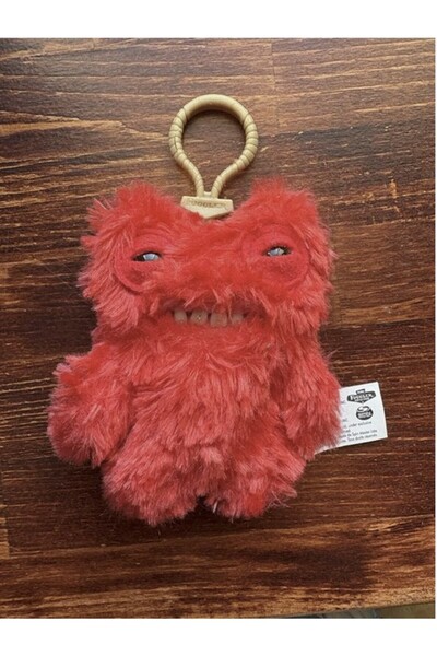 TOYFEST Zuru Fuggler Keychain Red Furry Funny Face Collectible Toy 11 cm