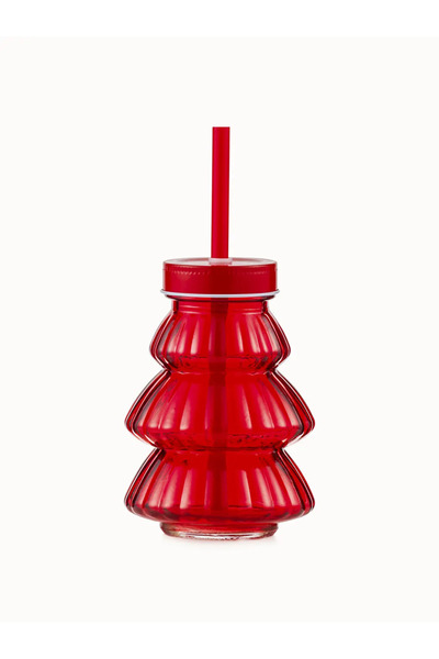 LC Waikiki Glass with Tree Figure and Straw 200 ml